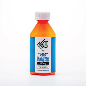 the leaf collaborative 120mg full spectrum raspberry lemongrass CBD beverage infusion